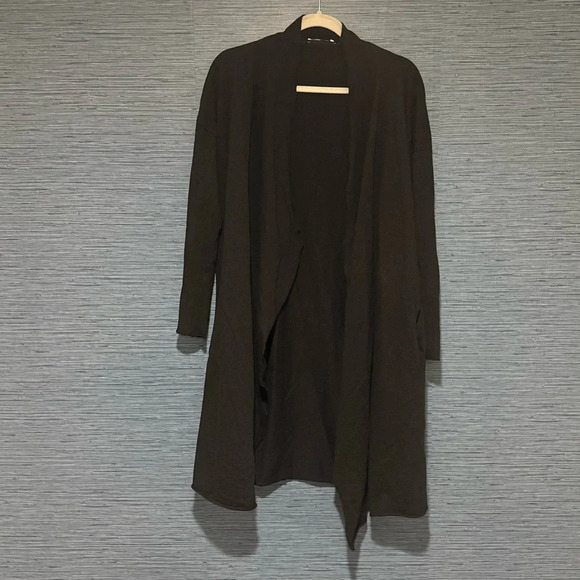 Zara Black Open Front Long Line Cardigan Women's Size Small - Picture 1 of 6